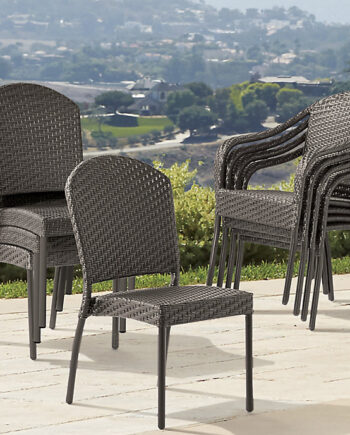 shoprollingrack | Set of 4 Cafe Style Stacking Wicker Side Chairs